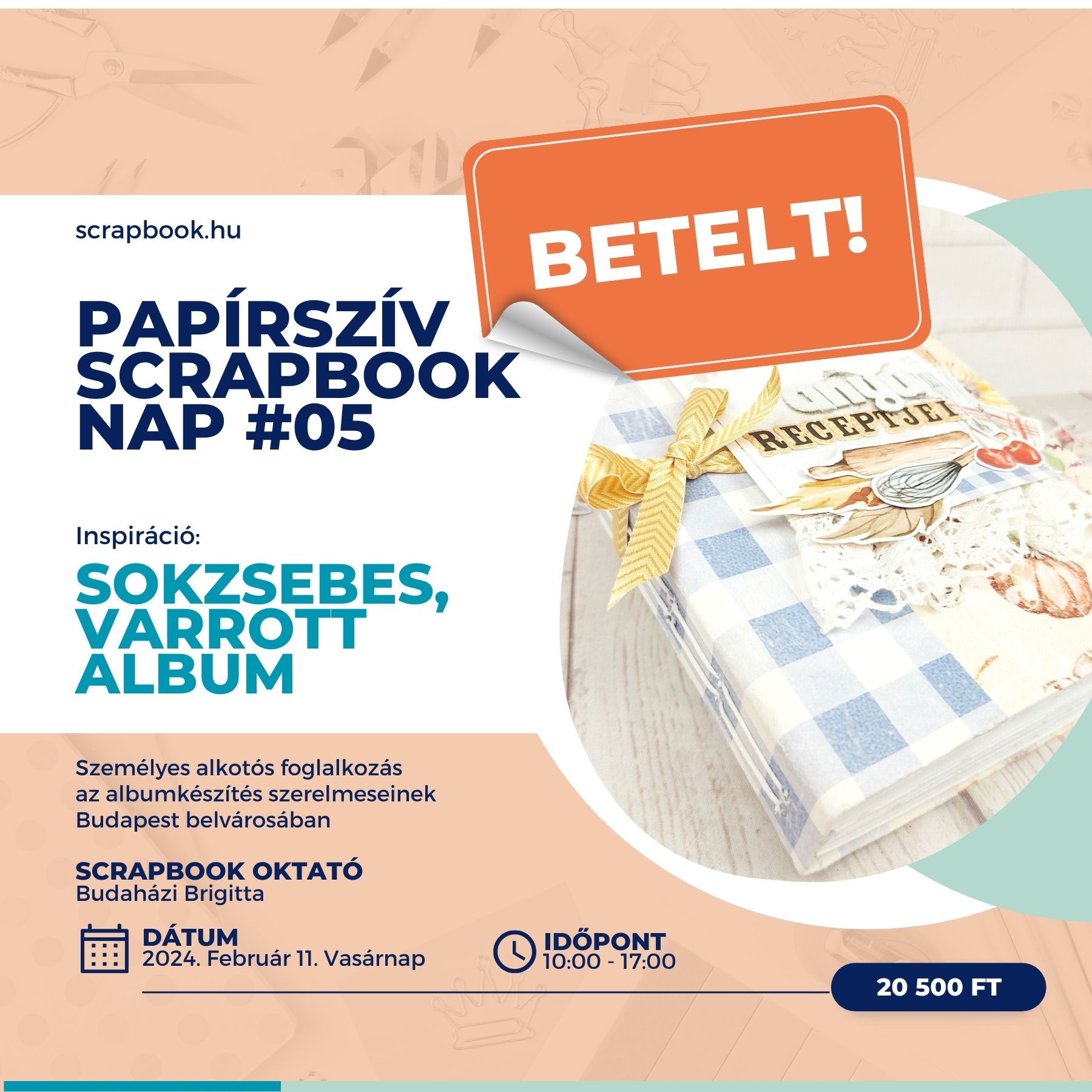 Papírszív Scrapbook nap 02 - Személyes alkotós foglalkozás az albumkészítés szerelmeseinek Budapest belvárosában - 2023. augusztus